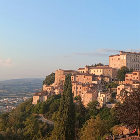 Discover Todi, an eighteen-minute drive away