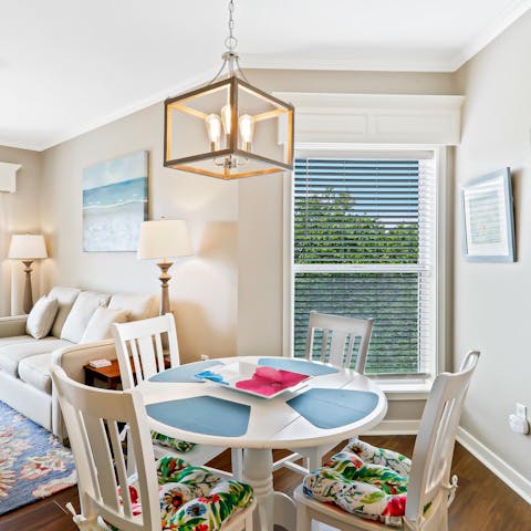Tuck into a home-cooked meal at the dining table