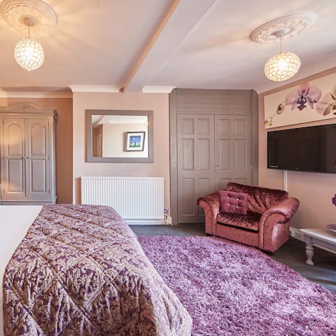 Enjoy a perfect night's sleep in the sumptuously decorated bedrooms