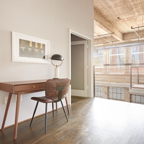 Catch up with your inbox at the dedicated workspace on the mezzanine level