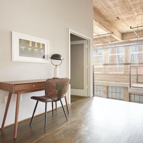 Catch up with your inbox at the dedicated workspace on the mezzanine level