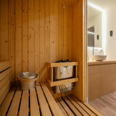 Feel a wonderful sense of wellbeing after a session in the sauna