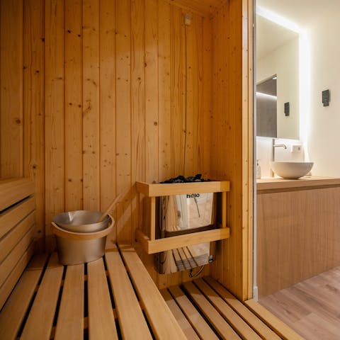 Feel a wonderful sense of wellbeing after a session in the sauna