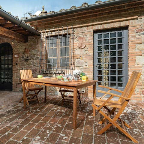 Sip your morning coffee on the private terrace