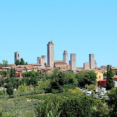 Visit the charming hill town of San Gimignano, 12km away
