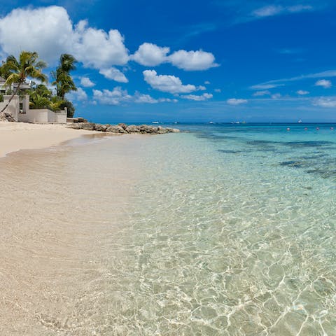 Stay on Barbados' beach-filled Platinum Coast, just steps from the ocean