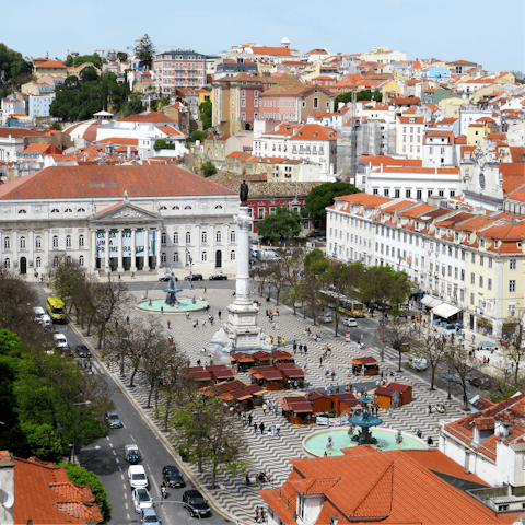 Stay in the heart of Lisbon, just a five-minute walk from Rossio Square