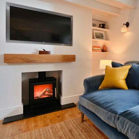 Curl up by the fire after a busy day