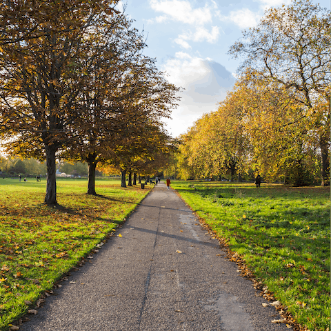 Get some fresh air with a wander around Hyde Park, a five-minute saunter from this home