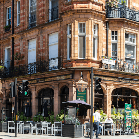 Discover the delights of Mayfair, or browse the boutiques of Bond Street, just over a ten-minute stroll away