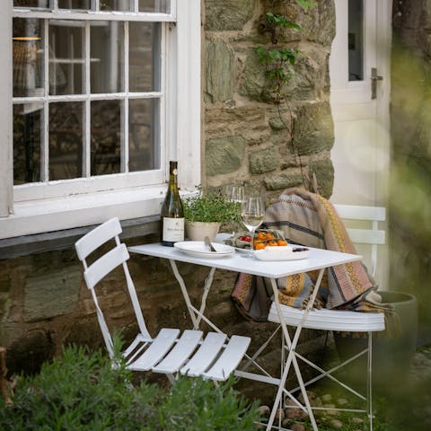 Savour a G&T made with local gin on the small patio