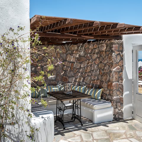 Retreat from the sunshine in your shady seating area, perfect for afternoon barbecues