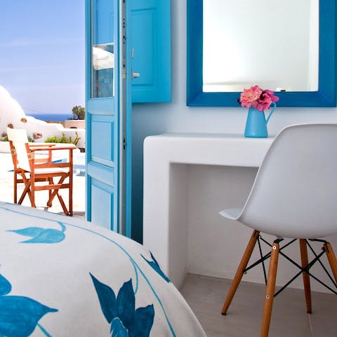 Focus your thoughts and get some remote work done at this lovely bedroom desk