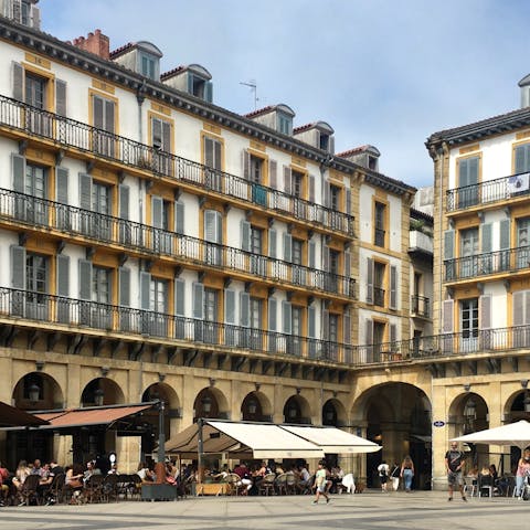 Explore central San Sebastian, only an eight–minute walk away