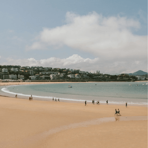 Spend the day at La Concha beach, just a five–minute walk away