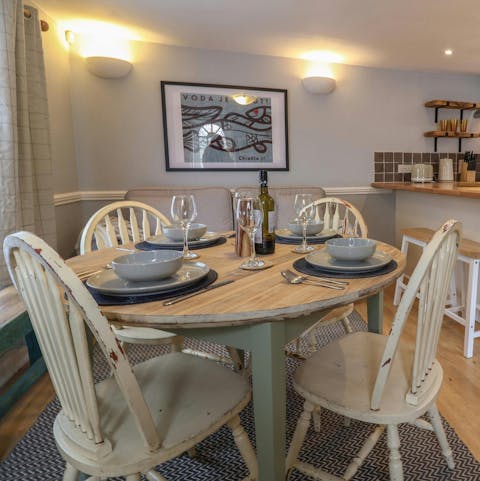 Enjoy a home-cooked meal at the dining table
