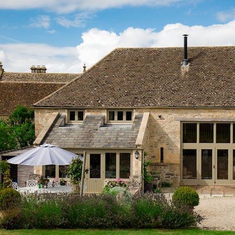 Sit out on the terrace of your beautiful converted barn