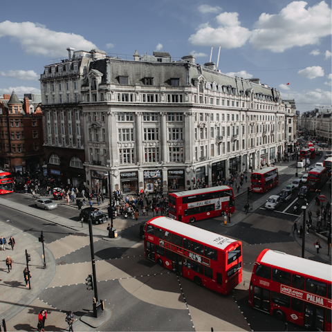 Hop on the tube and travel to Oxford Circus in less than twenty minutes