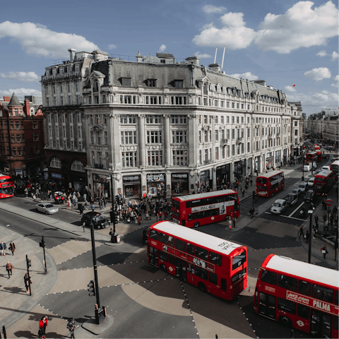 Hop on the tube and travel to Oxford Circus in less than twenty minutes