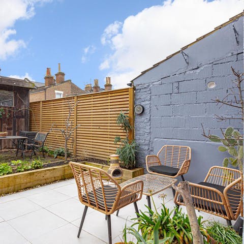 Spend sunny afternoons in the private garden