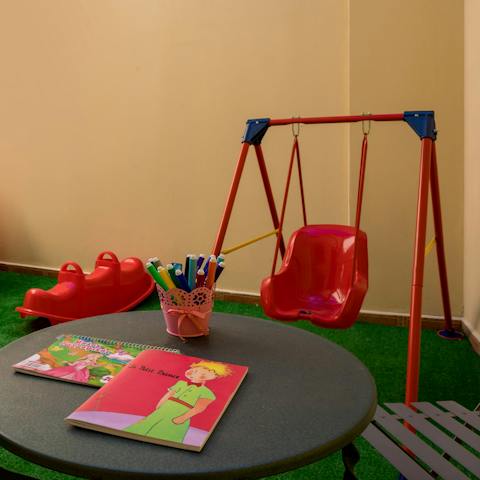 Let the kids have fun in the outdoor play area