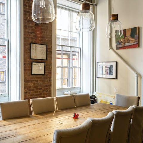 Enjoy shared mealtimes around the large dining table