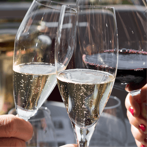 Savour a sparkling glass of fizz in the sunshine