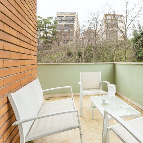 While away the evenings on one of the balconies