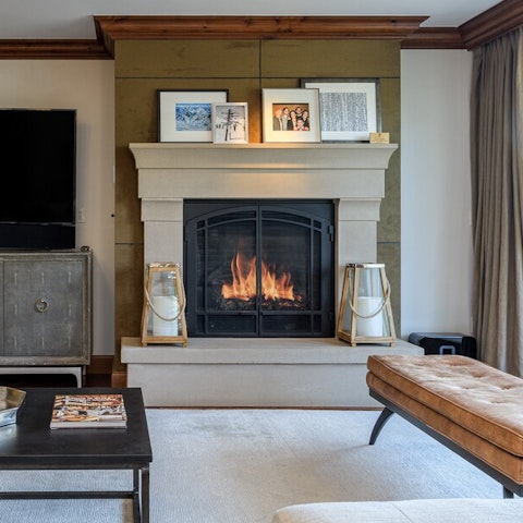 Warm up by the fireplace after a day on the slopes