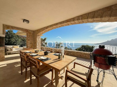 Dine alfresco as the Mediterranean stretches out before you