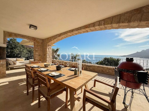 Dine alfresco as the Mediterranean stretches out before you