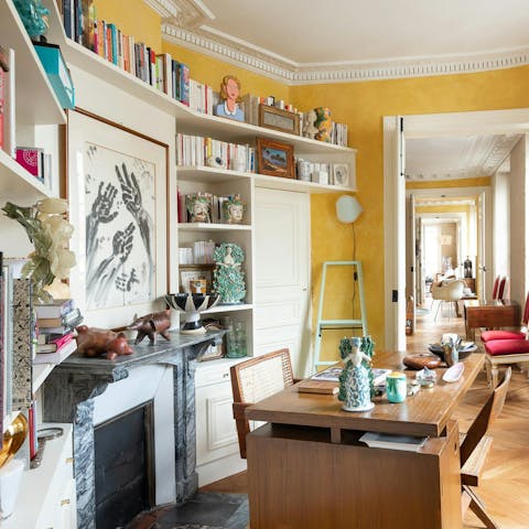 Work or read in the characterful library office