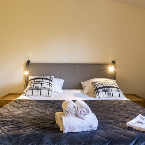 Get a good night's rest in the comfy bedroom