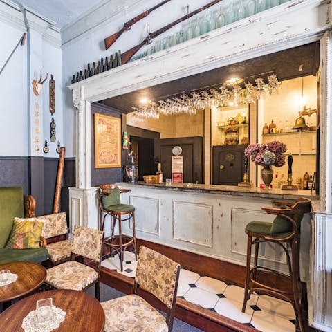 Pull your own pints of real ale in the bar