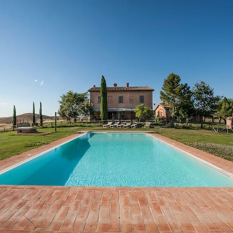 Hone your backstroke in the home's private swimming pool