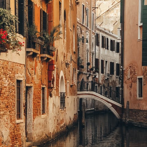 Take a short stroll to the canal-side restaurants and bars