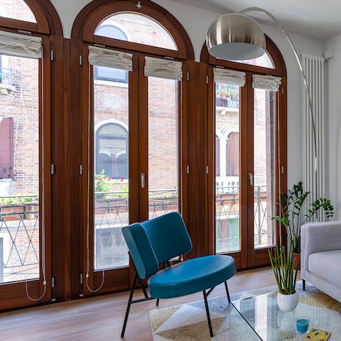 Open the doors to the Juliet balcony and sip your coffee in the fresh air