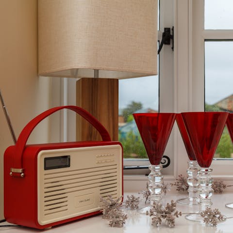 Turn up the tunes on the radio as you pour a glass of prosecco