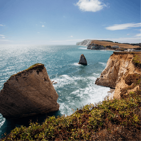 Take a five-minute walk to the shore to join the Brook coastal path