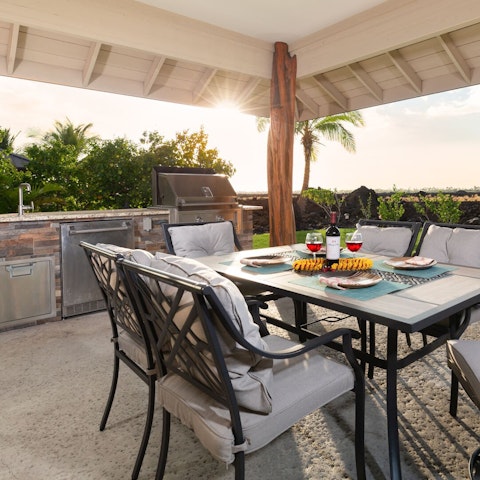 End the day sharing a laid-back barbecue on the lanai