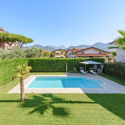 Spend blissful afternoons relaxing by the private pool