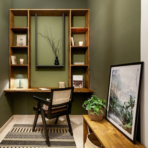 Catch up on your emails in the serene study area