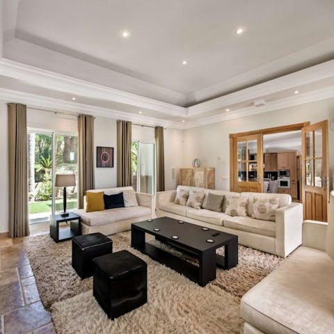 Cool off in the plush living room