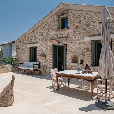 Dine alfresco on the sun-kissed roof terrace