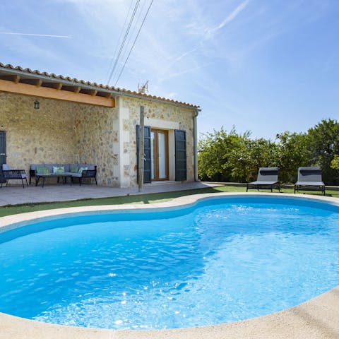 Enjoy refreshing dips in the glistening water or lounge poolside and soak up the sun