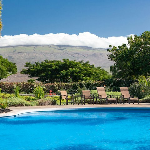 Cool off in the communal swimming pools