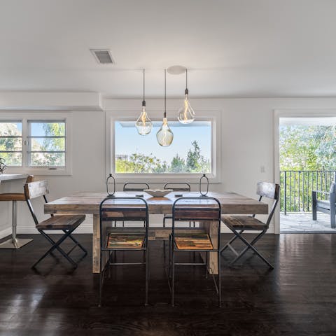 Gather for meals at home or head to a local restaurant