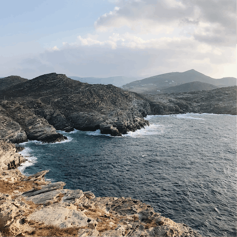 Enjoy three small secluded beaches, just a few minutes' walk away