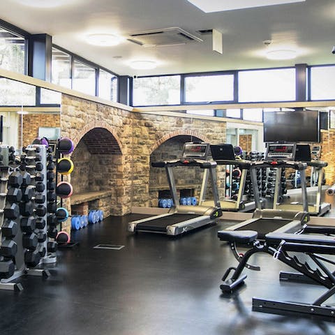 Hit the hotel gym for a morning workout session