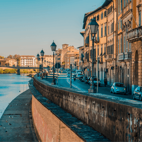 Drive thirty-five minutes to Pisa for a day of shopping and dining